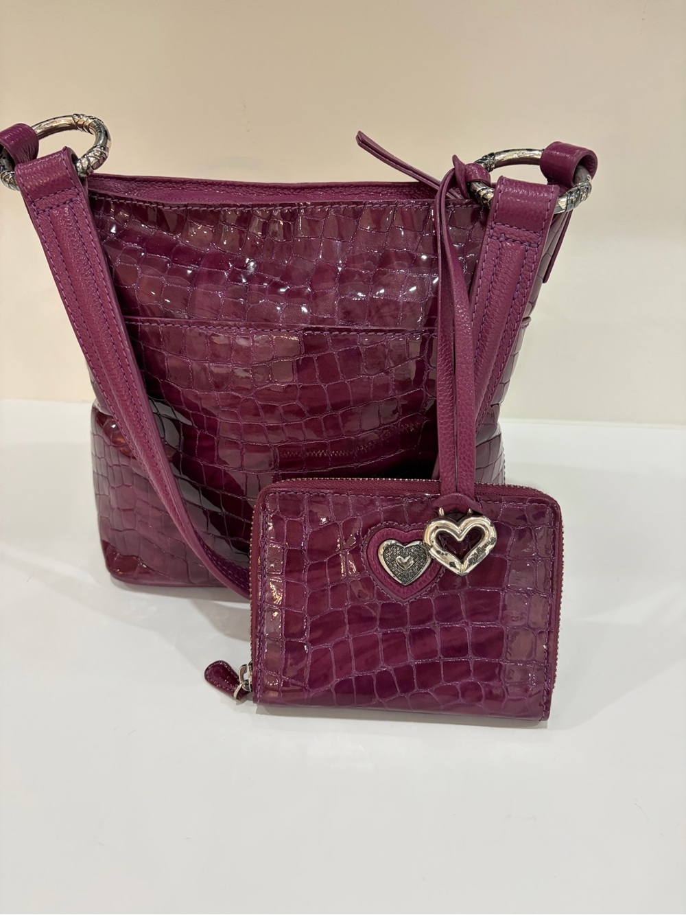 Brighton the Cher collection Women's Purple Bag with Matching Wallet